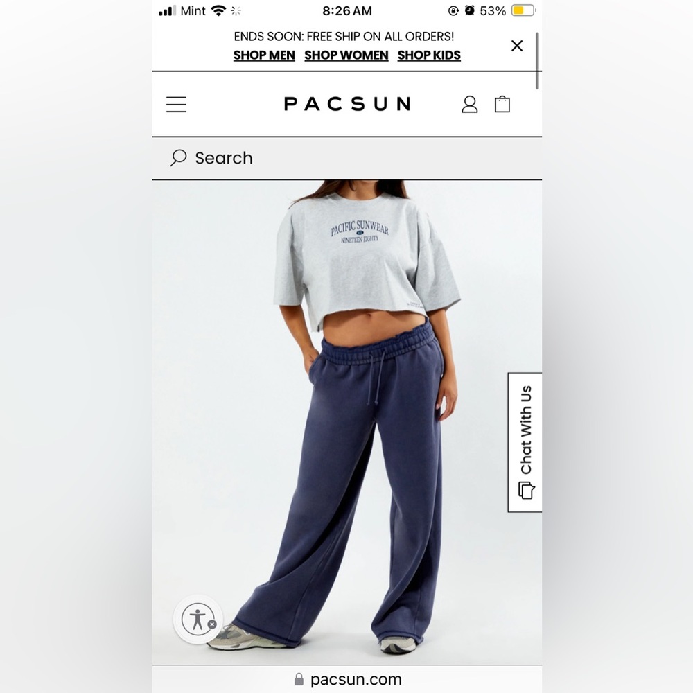 NWOT PacSun Total Wash Extreme Baggy Sweatpants 💙 Navy Blue